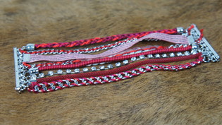 Ibiza armband 8-laga rautt (1 stk)
