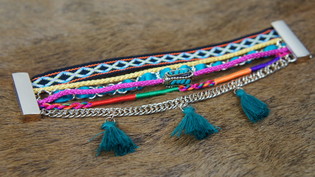 Ibiza armband 6 laga marglitt (1 stk)