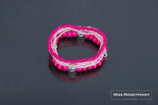 Ibiza-armband 7-ra&eth;a Bleikt (1 stk) - Heildsala