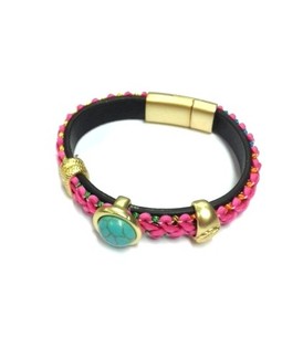 L&uacute;xus Ibiza armband Bleikt / T&uacute;rk&iacute;s (1 stk)