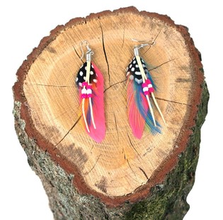 Ibiza st&iacute;ll eyrnalokkar me&eth; fj&ouml;&eth;ur fuchsia (1 stk)
