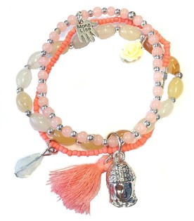 Ibiza Armband Laxableikt me&eth; B&uacute;dda (1 stk)