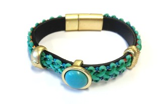 L&uacute;xus armband gr&aelig;nbl&aacute;tt (1 stk)
