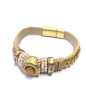 Lúxus Ibiza Armband Krem / Taupe (1 stk)