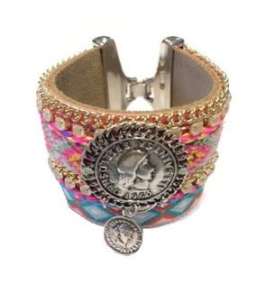 L&uacute;xus Ibiza-Style Armband Marglita&eth; Myntir (1 stk.)