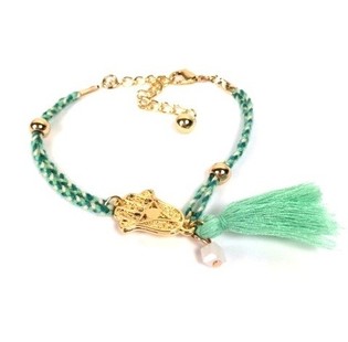 Fléttað armband blátt/hvítt (1 stk)