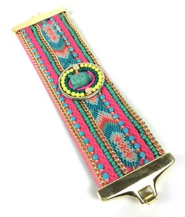 L&uacute;xus Breitt Armband &iacute; Ibiza-St&iacute;l Marglitt B&uacute;dda (1 stk.)