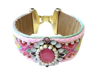 Ibiza armband Bleikt/F&uacute;ks&iacute;a (1 stk.)