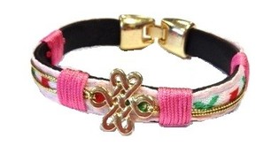 Bleikt armband &iacute; Ibiza-st&iacute;l (1 stk.)