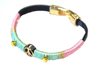 Ibiza Look Armband me&eth; Fri&eth;armerki Bleikt/Mint (1 stk)