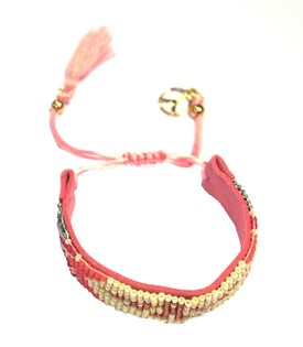 Bleikt armband &iacute; Ibiza-st&iacute;l (1 stk.)