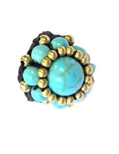 Ibiza hringur með túrkísstein | Boho hringur