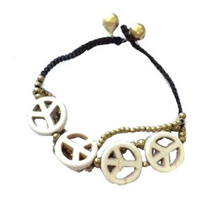 Ibiza armband Krem Peace (1 stk)