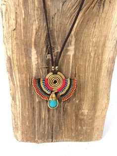 HANDMADE ORIGINALS Hálsmen með Bluestone Rautt/Brúnt (1 stk.)