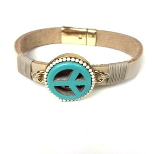 Armband Taupe/Kremlita&eth; Peace (Ibiza-st&iacute;ll)
