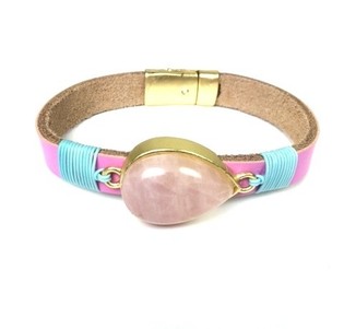 Fj&oacute;lubl&aacute;tt Ibiza armband me&eth; steini (1 stk)