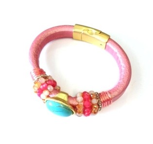 Bleikt Ibiza armband (1 stk.)