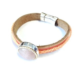 Bleikt Armband me&eth; Steini (1 stk)