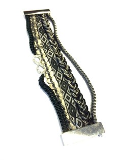 Armband svart/gr&aacute;tt (1 stk.)