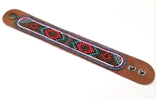 Le&eth;urarmband Aztek Lj&oacute;sbl&aacute;tt Strass (1 stk)