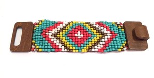 Ibiza Aztec Armband me&eth; Vi&eth;arl&aelig;singu Gult (1 stk)