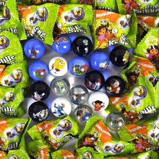 LEYFISBUNDNAR GLERK&Uacute;LUR - NICKELODEON DORA, SVAMPBOB (96 stk.)