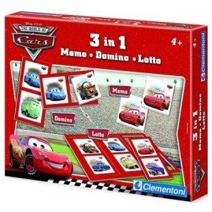 DISNEY PIXAR CARS 3-&Iacute;-1 LEIKJASETT - MEMO - DOMINO - LOTTO