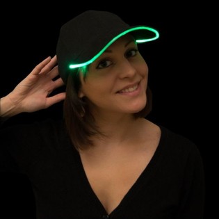 LÝSANDI LED HÚFA / PARTY CAPS - LITUR: GRÆNN (12 STK.)