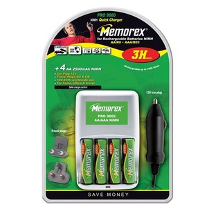 MEMOREX PRO 9660 - Hle slut ki + 4x Hle slurafhl  ur AA (1 stk)
