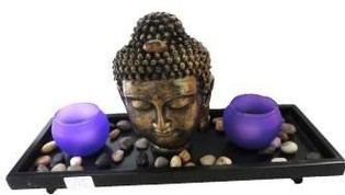 Buddha Skreytingarstytta me&eth; Kertalj&oacute;sah&ouml;ldum (1 stk.)