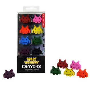 8 STYKKI SPACE INVADERS VAXLITIR &Iacute; &Ouml;SKJU (12 stk.)