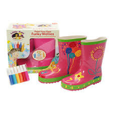 Lita&eth;u &thorn;&iacute;na eigin st&iacute;gv&eacute;l Funky Wellies - Bleik / St&aelig;r&eth;: 28