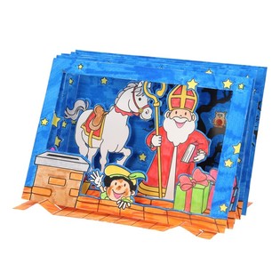 Sinterklaas / J&oacute;lasveina 3D Gluggakortaf&ouml;ndursett (12 stk.)