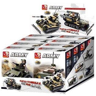 Sluban Skriðdreki eða APC brynvarinn bíll 8-í-1 M38-B0587 (1 Display / 8 stk)