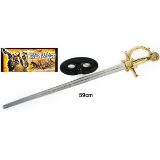 Zorro gr&iacute;ma og sver&eth; sett - 59 cm (6 stk.)