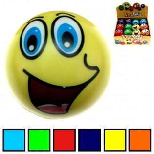 Smiley PU Stressboltar &iacute; s&yacute;ningarkassa (24 stk.)