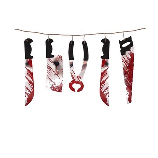 HALLOWEEN SKREYTINGAR BOR&ETH;I ME&ETH; BL&Oacute;&ETH;UGUM HN&Iacute;FUM &ndash; 180 CM (6 stk.)