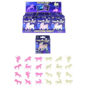 GLOW IN THE DARK EINHYRNINGAR FYRIR LOFT &Iacute; DISPLAY (24 stk.)
