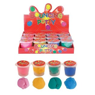 Hoppuleir Bouncing Putty &iacute; s&yacute;ningarkassa (12 stk.)