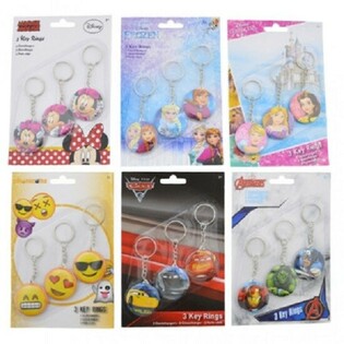 MIX DISNEY Lyklakippur 3 Stk &aacute; Spjaldi (24 Spj&ouml;ld x 3 stk)