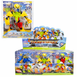 THUNDERBOLT ROBOT WARRIOR LEIKFANGI &Iacute; DISPLAYI (12 stykki)