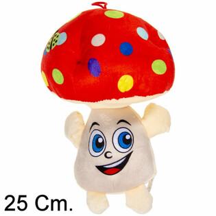 ST&Oacute;R PL&Uacute;SSSVEPPUR ME&ETH; ANDLITI - 25 CM - BLANDA&ETH;IR LITIR (6 stk.)