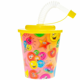Drykkjarm&aacute;l / &Iacute;sm&aacute;l me&eth; r&ouml;r &ndash; Smiley, 250 ml (12 stk.)