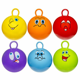 Hoppubolti - Smiley - &THORN;verm&aacute;l: 46 cm (6 stk.)