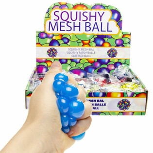 SQUISHY KREISTA-K&Uacute;LA - &THORN;verm&aacute;l: 5 CM - BLANDA&ETH;IR SK&AElig;RIR LITIR &Iacute; S&Yacute;NINGARKASSA (24 stk.)
