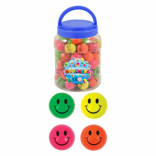 Skoppboltar Smiley &Oslash;3,3cm - Kr&uacute;s me&eth; 72 stk.