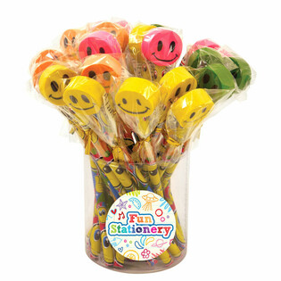 Gla&eth;legir Smiley bl&yacute;antar me&eth; strokle&eth;ri (24 stykki)