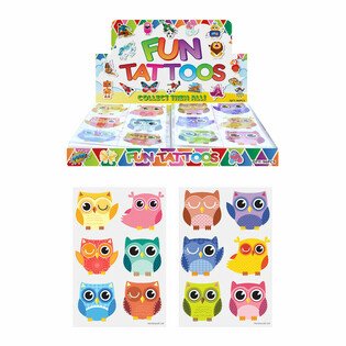 Fun Tattoos Ugla - Display (96 Stykki)