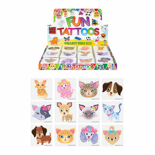 FUN TATTOOS - KATTA OG HUNDA DISPLAY (48 PAKKAR)