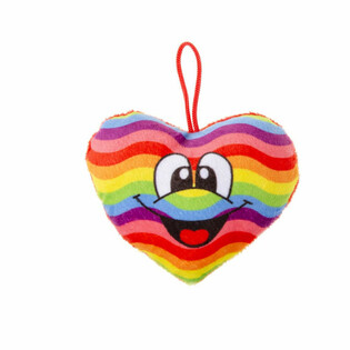 MJÚKT REGNBOGAHJARTA MEÐ SMILEY ANDLITI (24 stk)